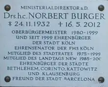 Grabplatte von Norbert Burger
