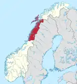 Lage von Nordland in Norwegen