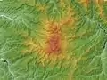 Relief des Norikura-dake Schichtvulkans