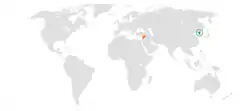 Lage von Nordkorea und Syrien