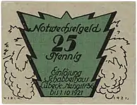 25 Pf., 1921, Vorderseite