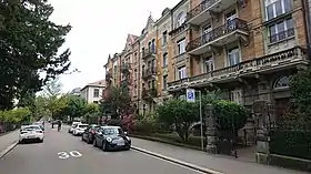 Typisches Strassenbild im Nordostquartier: Notkerstrasse in Richtung Osten.