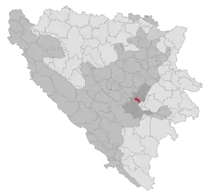 Lage der Gemeinde Sarajevo-Novi Grad in Bosnien und Herzegowina (anklickbare Karte)