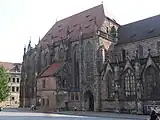 St. Sebald in Nürnberg, Schiff basilikal, 1309–1340 gotisiert, Hallenumgangschor 1361–1372