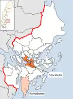 Lage der Gemeinde Nynäshamn