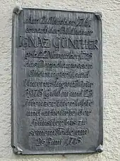 Gedenktafel an Ignaz-Günther