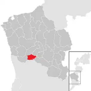Lage der Gemeinde Oberdorf im Burgenland im Bezirk Oberwart (anklickbare Karte)