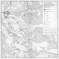 Flächennutzung in Obereinzingen und Untereinzingen 1906. Nordwestlich liegt Dorfmark. Im Süden verläuft die Straße von Oerbke über Nordbostel und Hanglüss nach Bleckmar.