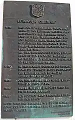 Tafel der Stadtverwaltung, zur Historie