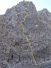 Oberreintalturm mit Kletterroute „Brych“