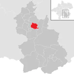 Lage der Gemeinde Oberschlierbach im Bezirk Kirchdorf (anklickbare Karte)
