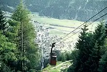 Die Seilbahn zum ehemaligen Bahnhof im Juli 1970