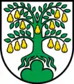 Oberwil-Lieli Ausgerissener grüner Baum mit goldenen Früchten