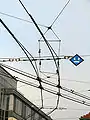 Ausschaltsignal St 3 vor einer Fahrleitungs­kreuzung