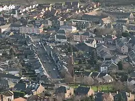 Ansicht von Tillicoultry von den Hängen der Ochils