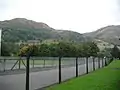 Die Ochils vom Gelände der Zolllager aus gesehen