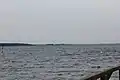 Blick von der Ostseebad-Brücke auf die Flensburger Förde und die Ochseninseln