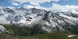 Blick von der Ochsenlenke Richtung Süden auf die Rieserfernergruppe