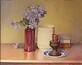 Stillleben: Violette Margeriten (Öl)