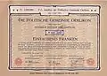 Obligation über 1000 Franken der politischen Gemeinde Oerlikon vom 2. Juni 1901