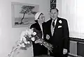 Hochzeitsfoto von Martha (geb. Schroer, USA) & Gustav Rösler vom 8. Juli 1945.