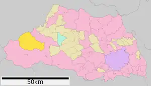 Lage Oganos in der Präfektur