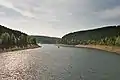 Okerstausee bei niedrigem Wasserstand