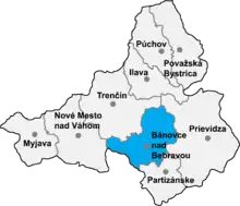 Okres Bánovce nad Bebravou in der Slowakei