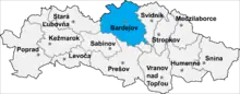Okres Bardejov in der Slowakei