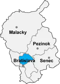 Okres Bratislava III in der Slowakei