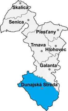 Okres Dunajská Streda in der Slowakei