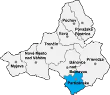 Okres Partizánske in der Slowakei