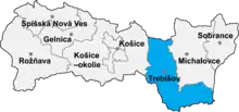Okres Trebišov in der Slowakei