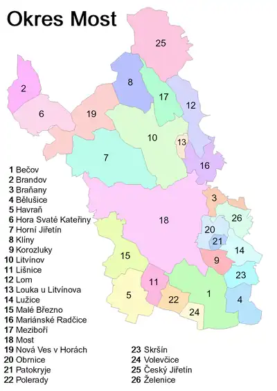Städte und Gemeinden im Okres