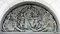 Bronze-Tympanum von Olin Levi Warner (1844–1896), das die Schrift über den Außenseiten der Haupteingangstüren darstellt, 1896.