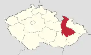Lage von Olomoucký kraj   in Tschechien (anklickbare Karte)