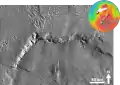 Olympus Rupes, der nördliche Teil des Olympus Mons