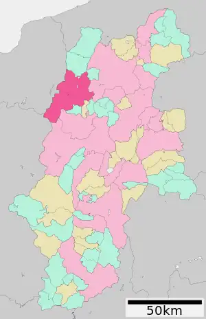 Lage Ōmachis in der Präfektur