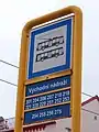 Gemeinsame Obus- und Autobus-Haltestelle in Tschechien