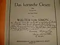 Das korsisches Gesetz (Widmung)