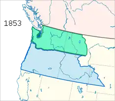 1853:﻿Oregon-Territorium﻿Washington-Territorium