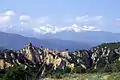 Blick zu den Pyrenäen, im Hintergrund der Canigou
