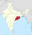 Lage des indischen Bundesstaates Odisha