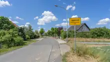 Das Foto zeigt den Ortsrand von Jägersruh von Osten (Döberlitzer Straße)