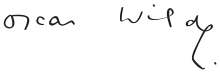 Unterschrift Oscar Wilde