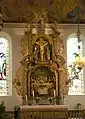 Altar: Abendmahl Jesu und Kreuzigungsgruppe