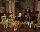 Eines von zwei Gemälden eines Gemäldepaars: Musik
