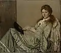 Luise Scholderer auf der Ottomane