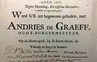 Sterbenachricht von Andries de Graeff (1678)