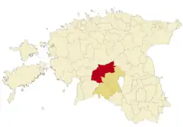 Karte von Estland, Position von Põhja-Sakala vald hervorgehoben